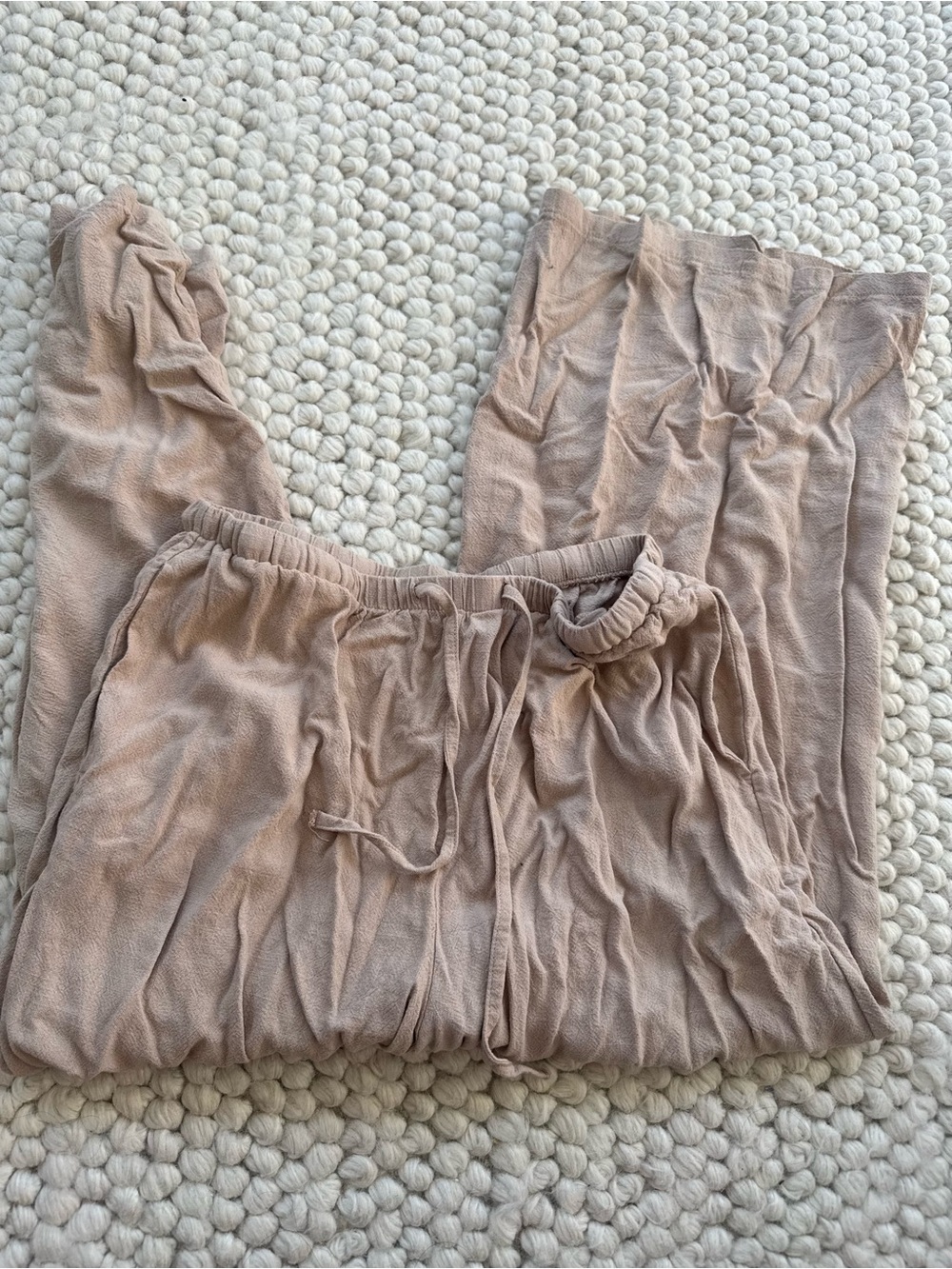 SHEIN Beige Wide Leg Linen Pants - Picture 3 of 3